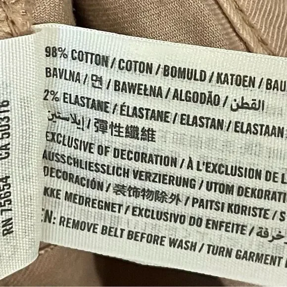 Abercrombie & Fitch High Waist Twill Paperbag Shorts Blush Pink Size Medium - Picture 6 of 8